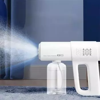 Беспроводной ручной дезинфицирующий спрей, электронный в бытовом помещении для профилактики, нано-спрей с синим светом One Size белый
