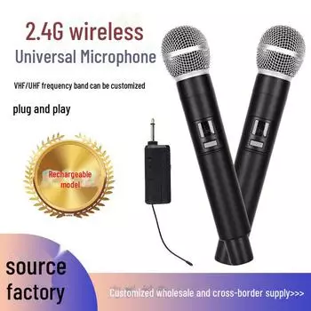 Беспроводной ручной микрофон 2.4G для диапазона VHF/UHF — идеально подходит для домашнего караоке и записи живых выступлений 2.4G one-to-one