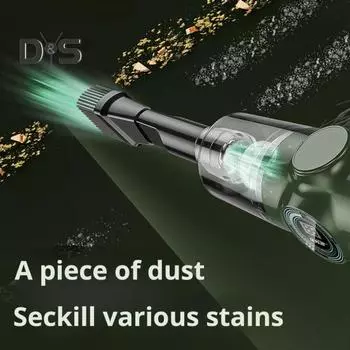 Беспроводной ручной пылесос с функцией влажной и сухой уборки, с мощной мощностью всасывания, перезаряжаемый беспроводной автомобильный пылесос зелёный