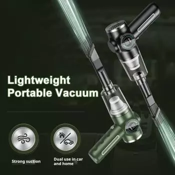 Беспроводной ручной пылесос с функцией влажной и сухой уборки, с высокой мощностью всасывания, с возможностью подзарядки чёрный