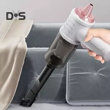 Беспроводной ручной пылесос с мощным всасыванием и низким уровнем шума. Беспроводной USB-аккумуляторный автомобильный пылесос с эргономичной ручкой. белый