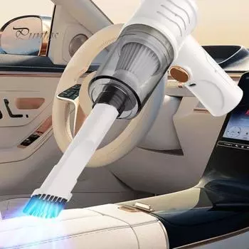 Беспроводной ручной пылесос с мощным всасыванием и низким уровнем шума. Беспроводной USB-аккумуляторный автомобильный пылесос с эргономичной ручкой. белый