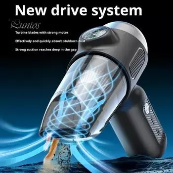 Беспроводной ручной пылесос с увеличенной емкостью аккумулятора, мощный бесщеточный двигатель 75 Вт, многофункциональный портативный ручной пылесос 4 в 1 для автомобиля и дома чёрный