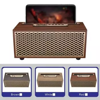 Беспроводной сабвуфер для дома из дерева с подставкой для телефона, черный чёрный