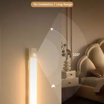 Беспроводной светодиодный ночник с датчиком движения, светильник для шкафа, ночник для кухни, спальни, детектор, свет для шкафа, лестницы, подсветка 20cm-13LED теплый белый
