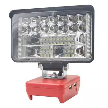 Беспроводной светодиодный рабочий свет 4 дюйма, 34 светодиода, 5400 лм, двойной USB-порт для аккумуляторных батарей Milwaukee M18 18 В