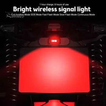 Беспроводной светодиодный стробоскоп с функцией памяти дистанционного управления Мини-размер, простая установка, перезаряжаемый через USB, авиационный, мотоциклетный, предупреждающий свет 4pcs