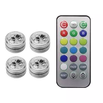 Беспроводной светодиодный светильник, пульт дистанционного управления, потолочный, для ног, разноцветные ночные светильники, лампа, аквариум, ваза, аквариум, украшение для вечеринки