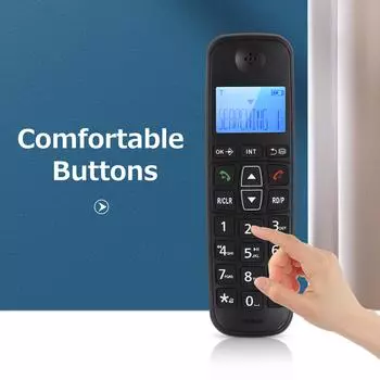 Беспроводной телефон Bisofice D1007 TAM с автоответчиком, 3-строчный ЖК-дисплей, идентификатор вызывающего абонента EU Plug