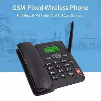 Беспроводной телефон Настольный телефон Поддержка GSM 85090018001900MHZ Две SIM-карты 2G Фиксированная беспроводная связь чёрный