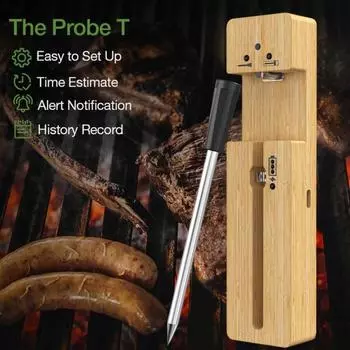Беспроводной термометр для мяса с Bluetooth-поддержкой для приготовления на гриле, водонепроницаемый пищевой термометр для духовки с