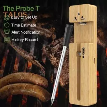 Беспроводной термометр для мяса с Bluetooth, совместимый с грилем, водонепроницаемый термометр для духовки с зондом, приложением Smart App, перезаряжаемым грилем Sets