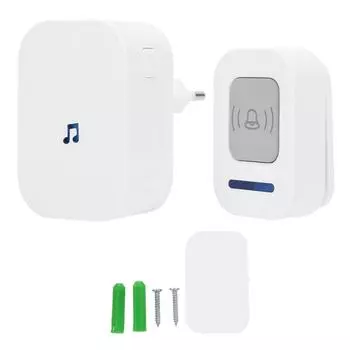 Беспроводной умный дверной звонок с дистанционным управлением, радиус действия 918,6 футов, водонепроницаемый дверной звонок, вилка европейского стандарта 90260 В