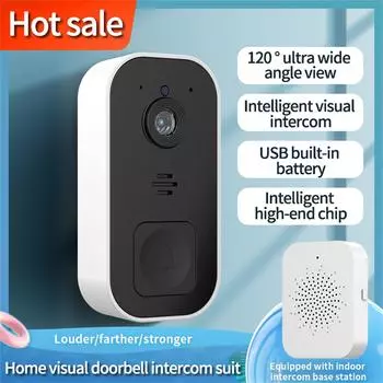 Беспроводной умный видео дверной звонок, Wi-Fi, дверной звонок, приложение, видеодомофон, монитор безопасности, камера, домашний защитный дверной телефон One Size чёрный