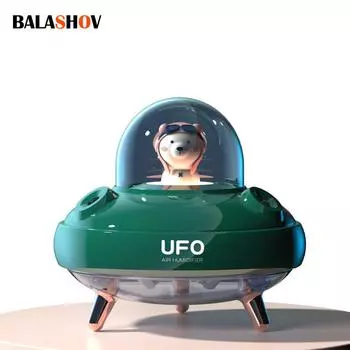 Беспроводной увлажнитель воздуха UFO с двумя насадками, настольный увлажнитель воздуха, милый планетарный медведь, светодиодный светильник, ультразвуковой ароматизатор, диффузор эфирного масла Red USB Models