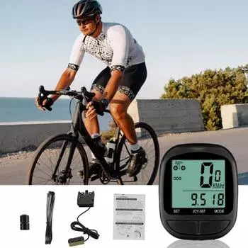 Беспроводной велосипедный спидометр, велосипедный компьютер с ЖК-дисплеем, водонепроницаемый, простая установка, одометр на батарейках, велосипедный компьютер чёрный