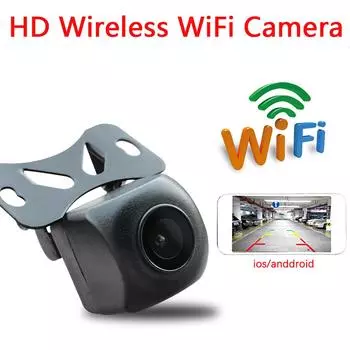 Беспроводной Wi-Fi объектив «рыбий глаз» CVBS Автомобильная камера HD Звездный свет ночного видения IP68 Водонепроницаемая 170 ° Широкий угол HD Цветное реверсивное изображение чёрный