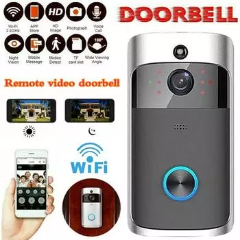 Беспроводной видеодомофон 720P, визуальный домофон в реальном времени, Wi-Fi, видеозвонок, PIR-обнаружение, ночное видение, домашняя камера безопасности, удаленный умный дверной звонок