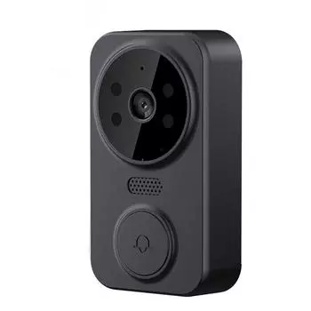 Беспроводной видеозвонок WiFi с функцией ночного видения и двусторонним звуком (черный)