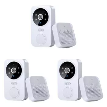 Беспроводной видеозвонок WiFi с функцией ночного видения и двусторонним звуком(белый)