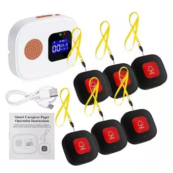 Беспроводной WiFi-пейджер для сиделки с кнопками вызова для пожилых людей, приложение для дистанционного управления медсестрой 1 receiver with 2 SOS call buttons