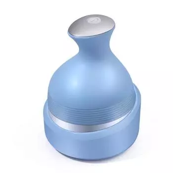 Беспроводной водонепроницаемый электрический массажер для кожи головы для глубокой очистки, зарядка через USB, съемная очистка, синий и белый цвет