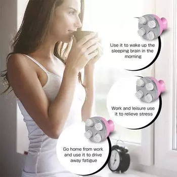 Беспроводной водонепроницаемый электрический массажер для кожи головы способствует росту волос, глубоко очищает кожу головы, снимает давление синий