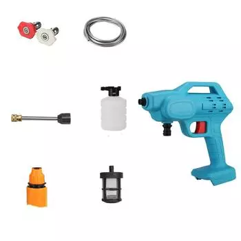 Беспроводной водяной пистолет 1500 Вт, автомойка высокого давления, портативная машина для очистки насадки для распыления воды для батареи Makita without battery синий