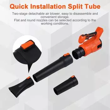 Беспроводной воздуходув 21 В, электрический воздуходув с мощным двигателем, 2 шт., аккумулятор 3,0 А·ч, регулируемый, 2 скорости UK Plug