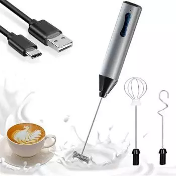 Беспроводной вспениватель молока, электрический ручной блендер с USB, электрическая мини-кофеварка, миксер-венчик для кофе, капучино, крема белый