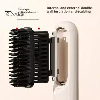 Беспроводной выпрямитель для волос с 3 регулируемыми температурами, быстрый нагрев, перезаряжаемый через USB, портативный, с отрицательными ионами, электрическая укладка вьющихся волос бежевый