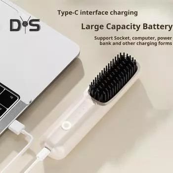 Беспроводной выпрямитель для волос с 3 регулируемыми температурами, быстрый нагрев, перезаряжаемый через USB, портативный, с отрицательными ионами, электрическая укладка вьющихся волос фиолетовый