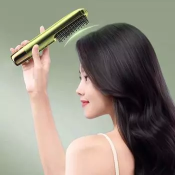 Беспроводной выпрямитель для волос с защитой от ожогов, 3-скоростной светодиодный дисплей температуры, зарядка через USB, выпрямитель для волос зелёный
