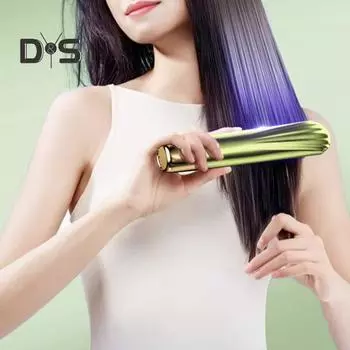 Беспроводной выпрямитель для волос с защитой от ожогов, 3-скоростной светодиодный дисплей температуры, зарядка через USB, выпрямитель для волос зелёный