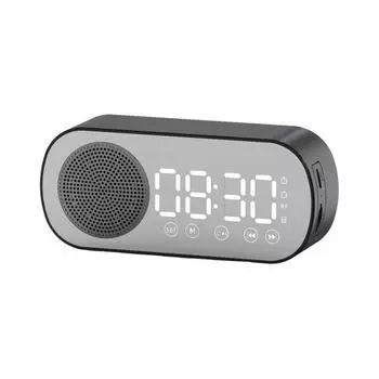 Беспроводной зеркальный динамик-будильник Bluetooth-совместимый 5,0 FM TF-карта Поддержка домашних развлечений Многофункциональный динамик розовый