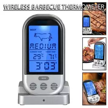 Беспроводной зонд для еды, мяса, духовки, термометра для барбекю, цифрового дистанционного управления, приготовления пищи на кухне