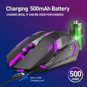 Беспроводные 2,4 г + 5,1 эргономичные мыши 2400 точек на дюйм USB-приемник Оптический Bluetooth-совместимый компьютерный игровой чёрный