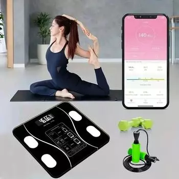 Беспроводные электронные весы Bluetooth Body Fat Scale Рождественский подарок Домашние весы для ванной комнаты белый