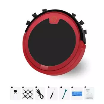 Беспроводные автоматические роботизированные пылесосы с дистанционным управлением для подметания и мытья полов 3 в 1 B красный