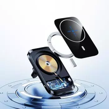 Беспроводные автомобильные зарядные устройства Macsafe, подставка для вентиляционного отверстия, держатель для телефона, станция быстрой магнитной зарядки Mini Qi для Iphone 12, 13, 14 Pro Ma as picture