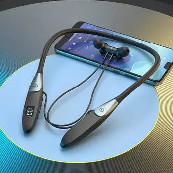 Беспроводные беспроводные наушники стерео Bluetooth наушники шейный ободок наушники фитнес серебряный