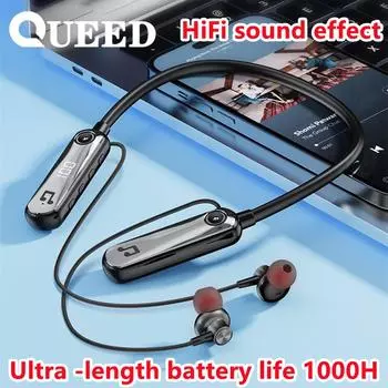 Беспроводные Bluetooth 5.3 Подвесные наушники-вкладыши Голосовое управление с искусственным интеллектом Длительный срок службы батареи Номер с указанием движущихся наушников чёрный