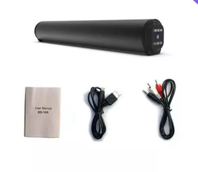 Беспроводные Bluetooth-динамики и длинная звуковая панель. Динамики звуковой панели телевизора можно подключить к компьютеру.