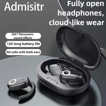 Беспроводные Bluetooth-гарнитуры OWS, подвесные, прозрачные Bluetooth-гарнитуры с закрытыми ушами чёрный