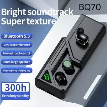 Беспроводные Bluetooth-наушники 9D стереозвук Bluetooth5.3 Наушники Водонепроницаемая спортивная гарнитура Наушники-вкладыши с зарядным устройством