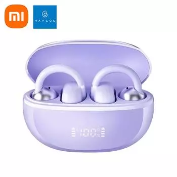 Беспроводные Bluetooth-наушники HAYLOU Airfree с открытым ушным вкладышем и светодиодным экраном No LED белый