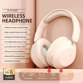 Беспроводные Bluetooth-наушники HIFI-гарнитуры с шумоподавлением Наушники со стереозвуком Спортивные игровые наушники Поддержка TF-карты AUX с микрофоном
