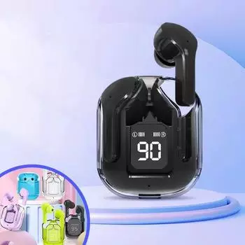 Беспроводные Bluetooth наушники, прозрачные HIFI наушники со светодиодной подсветкой и цифровым дисплеем, стереозвук, наушники для телефона IOS Android зелёный