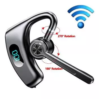 Беспроводные Bluetooth-наушники с открытым ухом и светодиодным дисплеем батареи. Наушники с длительным режимом ожидания. Деловая гарнитура. Водонепроницаемые спортивные наушники.