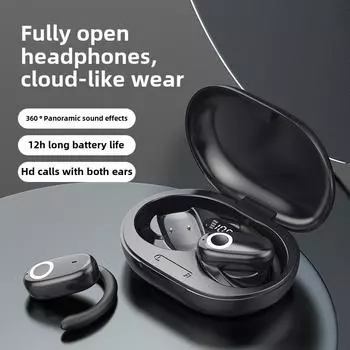 Беспроводные Bluetooth-наушники с подвесным ушным вкладышем, непрозрачные Bluetooth-наушники чёрный